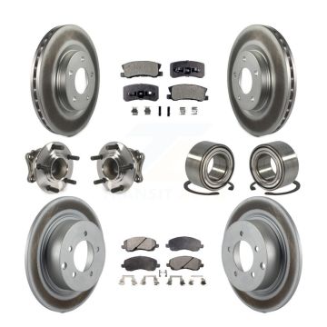 Front Rear Hub Bearing Coated Disc Brake Rotor & Pads Kit (10Pc) For Mitsubishi Outlander KBB-108457