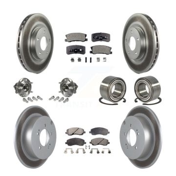 Front Rear Hub Bearing Coated Disc Brake Rotor & Pads Kit (10Pc) For Mitsubishi Outlander KBB-108461