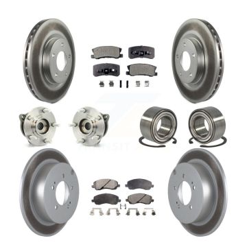 Front Rear Hub Bearing Coated Disc Brake Rotor & Pads Kit (10Pc) For Mitsubishi Outlander KBB-108463