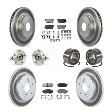 Front Rear Hub Bearing Coated Brake Rotor And Pad Kit (10Pc) For 2007-2013 Suzuki SX4 AWD KBB-108465