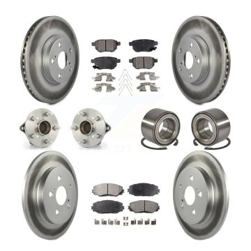 Front Rear Hub Bearing Coat Brake Rotor Pads Kit (10Pc) For Toyota Corolla Matrix Pontiac KBB-108472