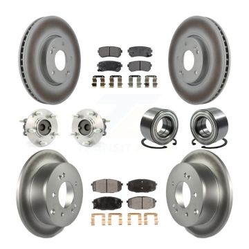 Front Rear Hub Bearing Coated Disc Brake Rotor & Pad Kit (10Pc) For Kia Forte Koup Forte5 KBB-108508