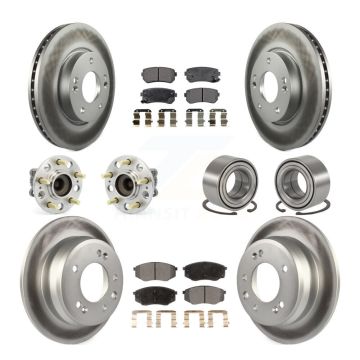Front Rear Hub Bearing Coated Brake Rotor Pads Kit (10Pc) For Hyundai Tucson Kia Sportage KBB-108511