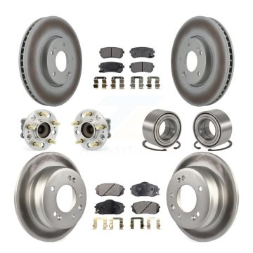 Front Rear Hub Bearing Coated Brake Rotor Pads Kit (10Pc) For Hyundai Tucson Kia Sportage KBB-108514