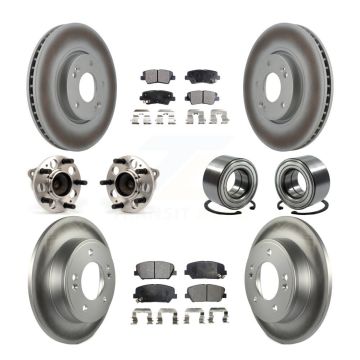 Front Rear Hub Bearing Coat Brake Rotor Pads Kit (10Pc) For Hyundai Veloster Turbocharged KBB-108554