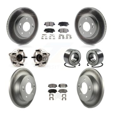 Front Rear Hub Bearing Coated Brake Rotor Pad Kit (10Pc) For Kia Forte Hyundai Elantra GT KBB-108560