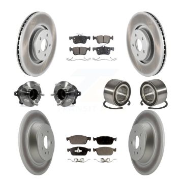 Front Rear Hub Bearing Coated Disc Brake Rotor And Ceramic Pad Kit (10Pc) For Lincoln MKC KBB-108564