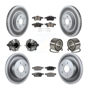 Front Rear Hub Bearing Coated Brake Rotor & Pads Kit (10Pc) For Ford Escape FWD with 2.0L KBB-108565