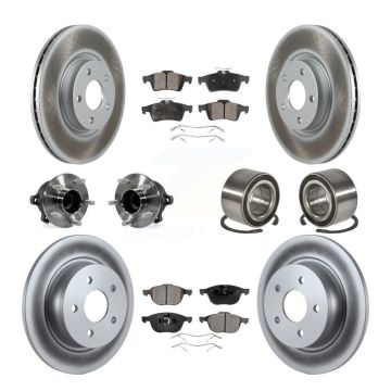 Front Rear Hub Bearing Coated Disc Brake Rotors And Pads Kit (10Pc) For Ford Escape C-Max KBB-108567