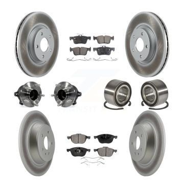 Front Rear Hub Bearing Coat Brake Rotor Pad Kit (10Pc) For Ford Escape FWD with 2.5L/1.5L KBB-108568