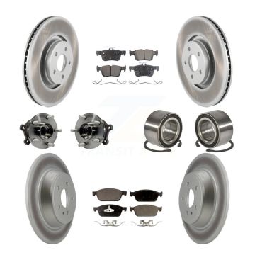Front Rear Hub Bearing Coated Disc Brake Rotor And Ceramic Pad Kit (10Pc) For Lincoln MKC KBB-108569