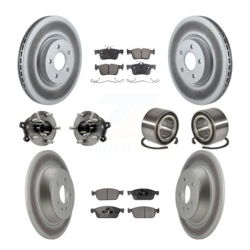Front Rear Hub Bearing Coated Disc Brake Rotor Pad Kit (10Pc) For Ford Escape Lincoln MKC KBB-108571