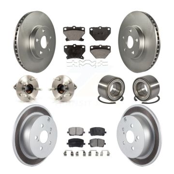 Front Rear Hub Bearing Coat Brake Rotor Pad Kit (10Pc) For Toyota Matrix Pontiac Vibe AWD KBB-108584