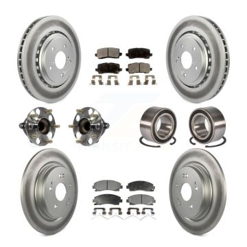Front Rear Hub Bearing Coated Disc Brake Rotor Pad Kit (10Pc) For 2015-2020 Acura TLX FWD KBB-108588