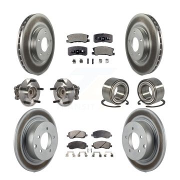 Front Rear Hub Bearing Coated Disc Brake Rotor Pad Kit (10Pc) For 2012 Mitsubishi RVR FWD KBB-108591