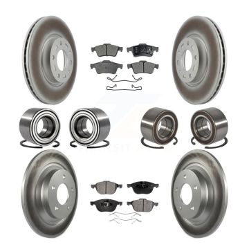 Front Rear Bearing Coated Disc Brake Rotors And Pads Kit (10Pc) For 2006 Mazda 5 To 02 06 KBB-108605
