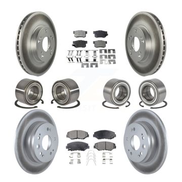 Front Rear Bearings Coated Disc Brake Rotors And Ceramic Pads Kit (10Pc) For Honda CR-V KBB-108608