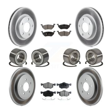 Front Rear Bearing Coat Brake Rotor Pads Kit (10Pc) For Ford Escape Mazda Tribute Mercury KBB-108617