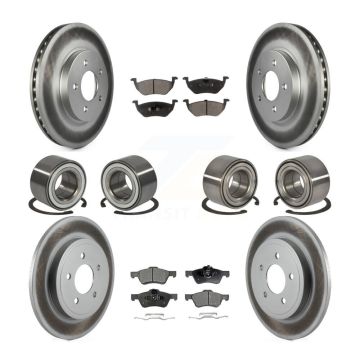 Front Rear Bearing Coat Brake Rotor Pads Kit (10Pc) For Ford Escape Mazda Tribute Mercury KBB-108618