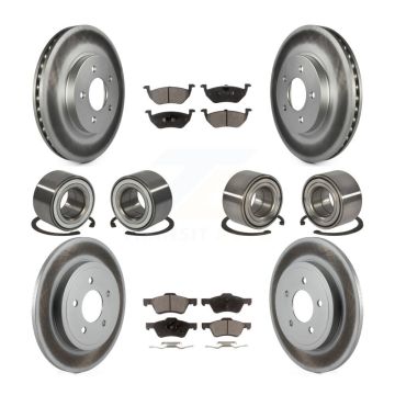 Front Rear Bearing Coated Disc Brake Rotor Pad Kit (10Pc) For Ford Escape Mercury Mariner KBB-108619
