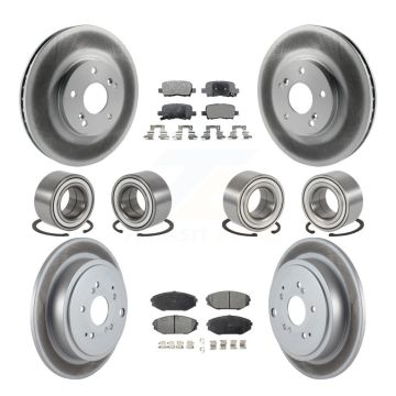Front Rear Bearings Coated Disc Brake Rotors And Pads Kit (10Pc) For 2001-2002 Acura MDX KBB-108620