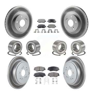 Front Rear Bearing Coated Disc Brake Rotors And Pads Kit (10Pc) For 2003-2004 Honda Pilot KBB-108621