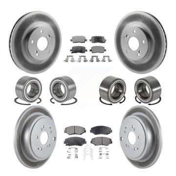 Front Rear Bearing Coated Disc Brake Rotors And Pads Kit (10Pc) For 2005-2008 Honda Pilot KBB-108622