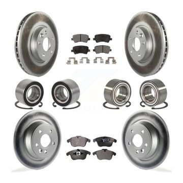 Front Rear Bearing Coat Brake Rotor Pads Kit (10Pc) For 2012-2015 Land Rover Range Evoque KBB-108624