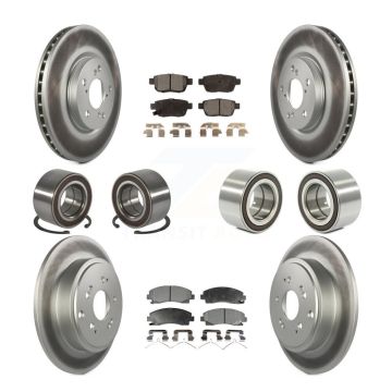 Front Rear Bearing Coated Disc Brake Rotor & Pad Kit (10Pc) For 2006-2014 Honda Ridgeline KBB-108635