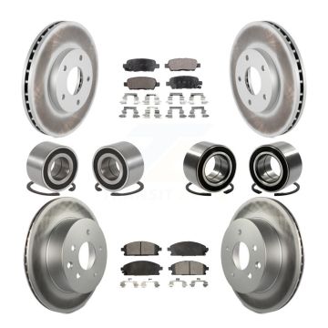 Front Rear Bearing Coated Brake Rotor And Pad Kit (10Pc) For 2005-2006 Nissan X-Trail FWD KBB-108637