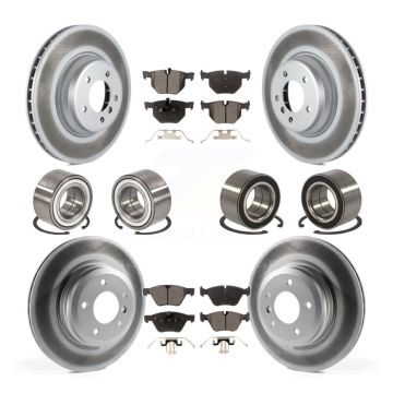 Front Rear Bearing Coated Disc Brake Rotor And Ceramic Pads Kit (10Pc) For 2007 BMW 335xi KBB-108646