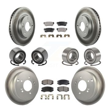 Front Rear Bearing Coated Disc Brake Rotor Pad Kit (10Pc) For Hyundai Tucson Kia Sportage KBB-108650