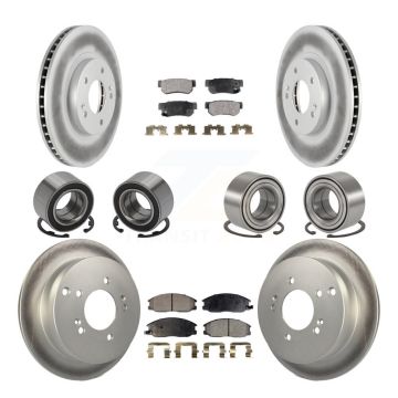 Front Rear Bearing Coated Brake Rotor & Pad Kit (10Pc) For 2001-2006 Hyundai Santa Fe 4WD KBB-108652