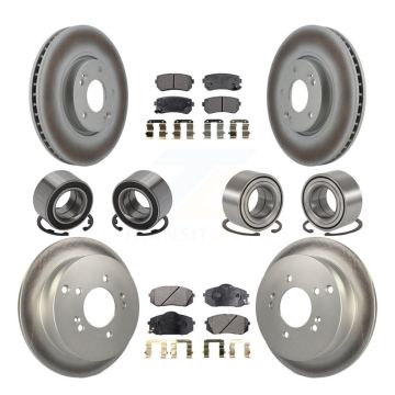 Front Rear Bearing Coated Disc Brake Rotor Pad Kit (10Pc) For Hyundai Tucson Kia Sportage KBB-108653