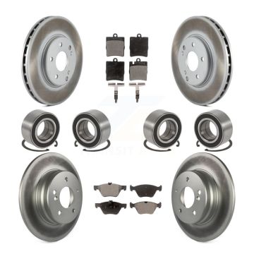 Front Rear Bearing Coat Brake Rotor Pads Kit (10Pc) For Mercedes-Benz E320 Sedan with AWD KBB-108656