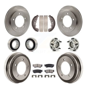 Front Rear Hub Bearing Disc Brake Rotor Pads Shoe Kit (10Pc) For Chevrolet Tracker Suzuki KBB-108664