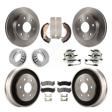 Front Rear Hub Bearing Disc Brake Rotor Pads Shoe Kit (10Pc) For Chevrolet Silverado 1500 KBB-108728