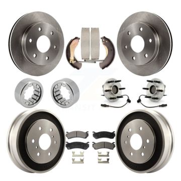 Front Rear Hub Bearing Disc Brake Rotor Pads Shoe Kit (10Pc) For Chevrolet Silverado 1500 KBB-108730