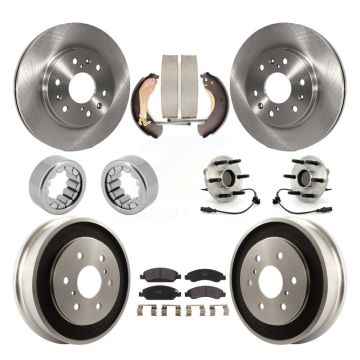 Front Rear Hub Bearing Brake Rotor & Pad Shoe Kit (10Pc) For Chevrolet Silverado 1500 GMC KBB-108731