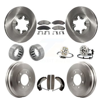 Front Rear Hub Bearing Brake Rotor Pads Shoe Kit (10Pc) For Chevrolet Colorado GMC Canyon KBB-108734