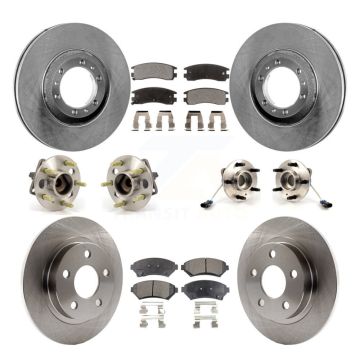 Front Rear Hub Bearing Brake Rotor & Pads Kit (10Pc) For Buick LeSabre Pontiac Bonneville KBB-108745