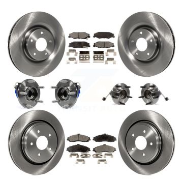 Front Rear Hub Bearing Brake Rotor And Pad Kit (10Pc) For Chevrolet Corvette Cadillac XLR KBB-108764
