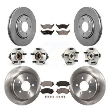 Front Rear Hub Bearing Brake Rotor Pad Kit (10Pc) For Dodge Caravan Grand Chrysler Town & KBB-108767