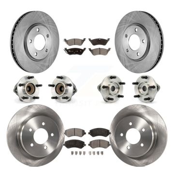 Front Rear Hub Bearings Disc Brake Rotors And Pads Kit (10Pc) For Dodge Grand Caravan KBB-108768