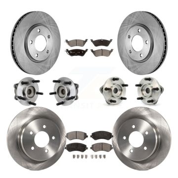 Front Rear Hub Bearing Assembly Disc Brake Rotor And Pads Kit (10Pc) For Chrysler Voyager KBB-108772