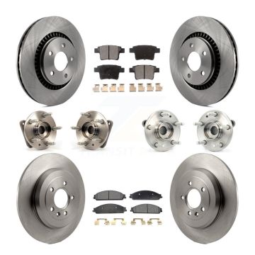 Front Rear Hub Bearing Brake Rotor Pads Kit (10Pc) For Ford Five Hundred Freestyle Taurus KBB-108820