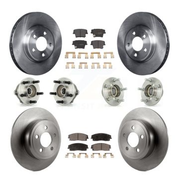 Front Rear Hub Bearing Brake Rotor & Pad Kit (10Pc) For Chrysler 300 Dodge Charger Magnum KBB-108822