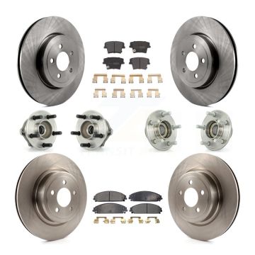 Front Rear Hub Bearing Brake Rotor & Pad Kit (10Pc) For Dodge Charger With Police Package KBB-108824