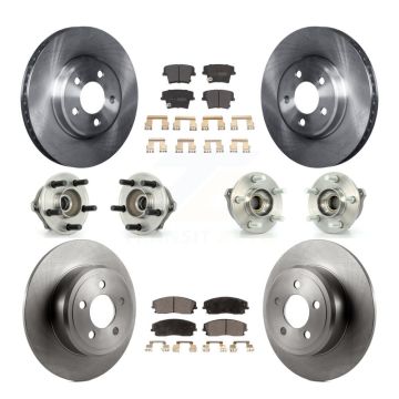 Front Rear Hub Bearing Brake Rotor Pads Kit (10Pc) For Dodge Charger Magnum AWD with 2.7L KBB-108826