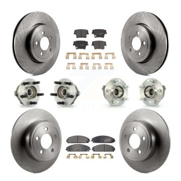 Front Rear Hub Bearing Brake Rotor & Pads Kit (10Pc) For 05-06 Chrysler 300 AWD with 3.5L KBB-108827